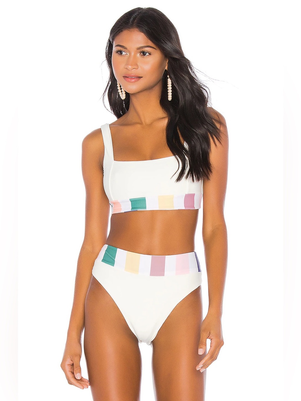 Tularosa Mack Swimsuit in Rainbow Stripe